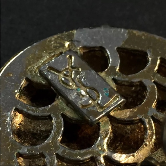 Yves Saint Laurent Oval Gold Tone Earrings - Picture 8 of 8